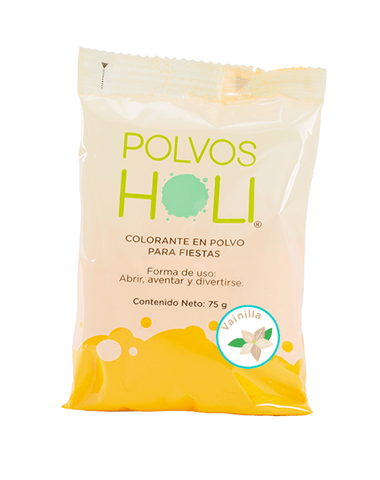 Polvos Holi Frutales Amarillo-Vainilla Bolsa 75gr - MarchanteMX