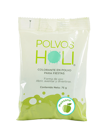 Polvos Holi Frutales Verde - Manzana Bolsa 75gr - MarchanteMX