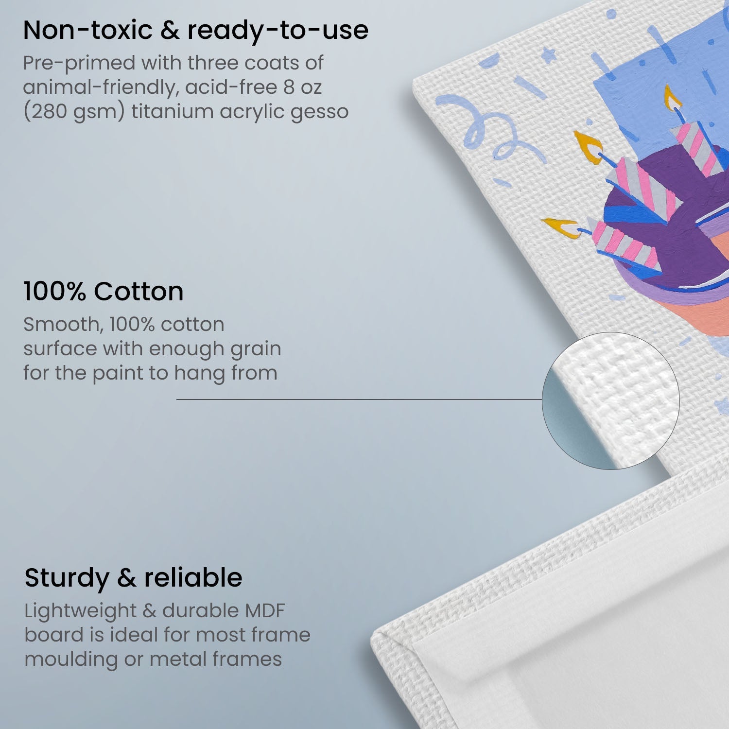 Lienzo Carton Con Tela Canvas Pintura 20.3 x 25.4 Arteza - Pack of 14