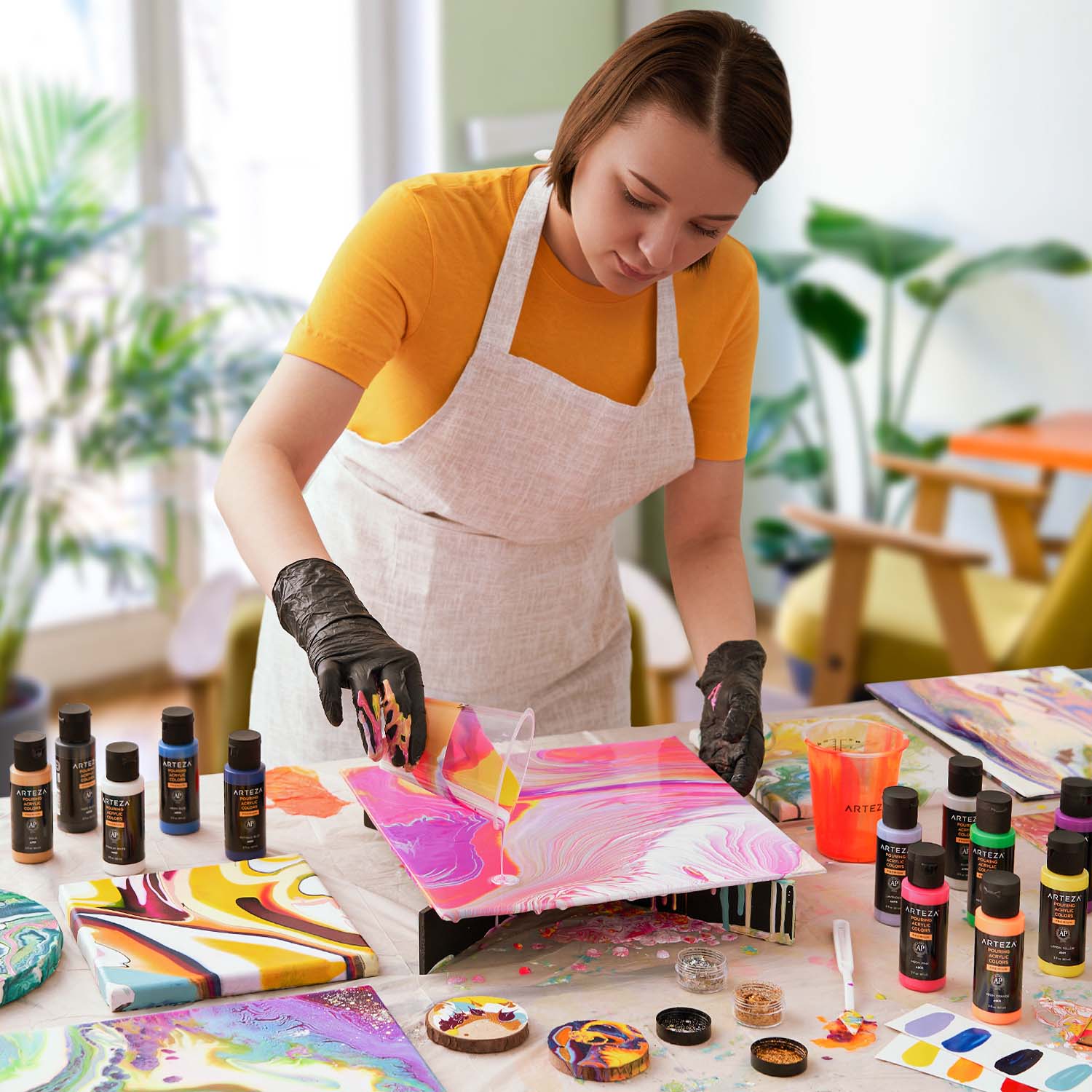 Lienzo Carton Con Tela Canvas Pintura 20.3 x 25.4 Arteza - Pack of 14