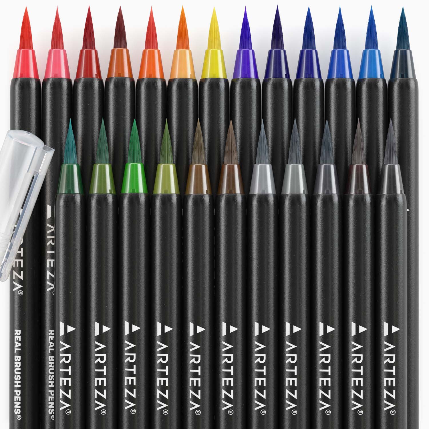Set 24 Brush Pen Plumón Marcador Punta Pincel Premium Arteza