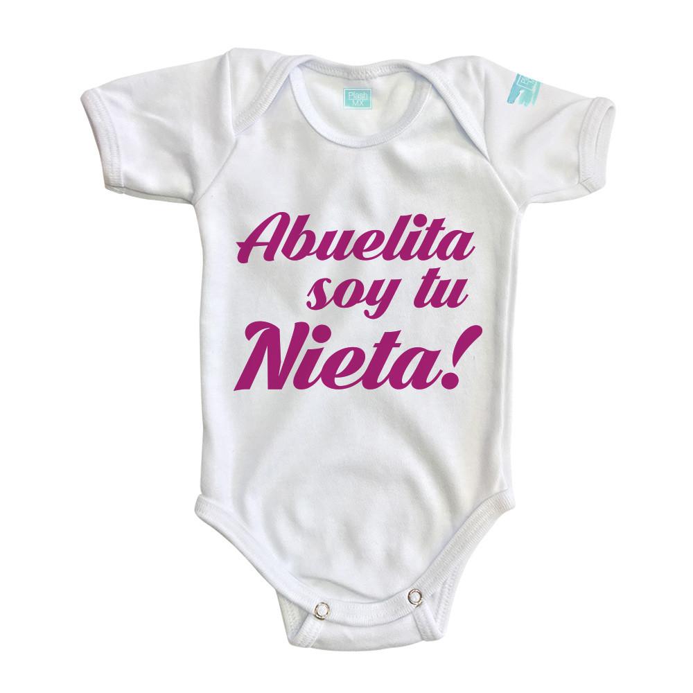 Body Bebé Abuelita soy tu Nieta Impresión ROSA - MarchanteMX