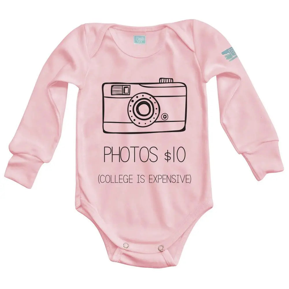 Body Bebe Photos College Manga Larga / Rosa / 24m - Coveme