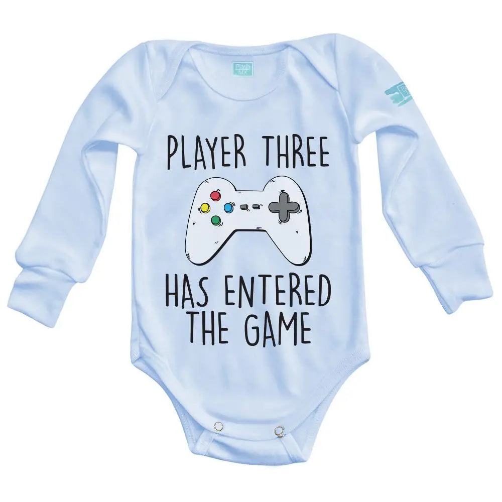 Body Bebe Player 3 Has Entered the Game Manga Larga / Azul / 24m - PLASH