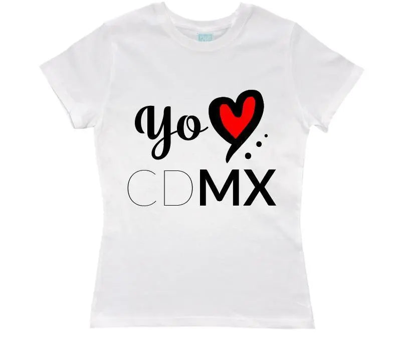 Playera Yo Amo CDMX Blanco / EEG / Dama - Coveme - vista lateral