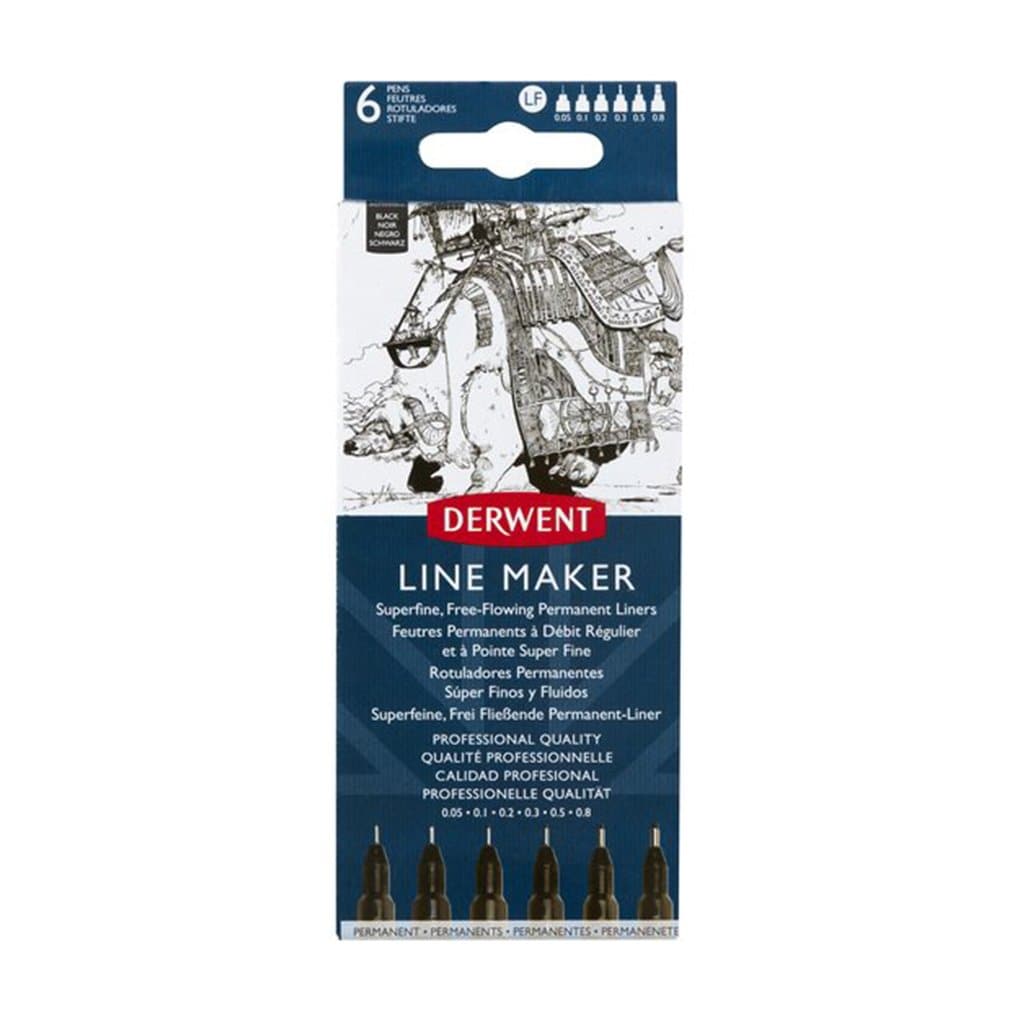 Derwent - Set con 6 piezas de line maker negro # 2305559