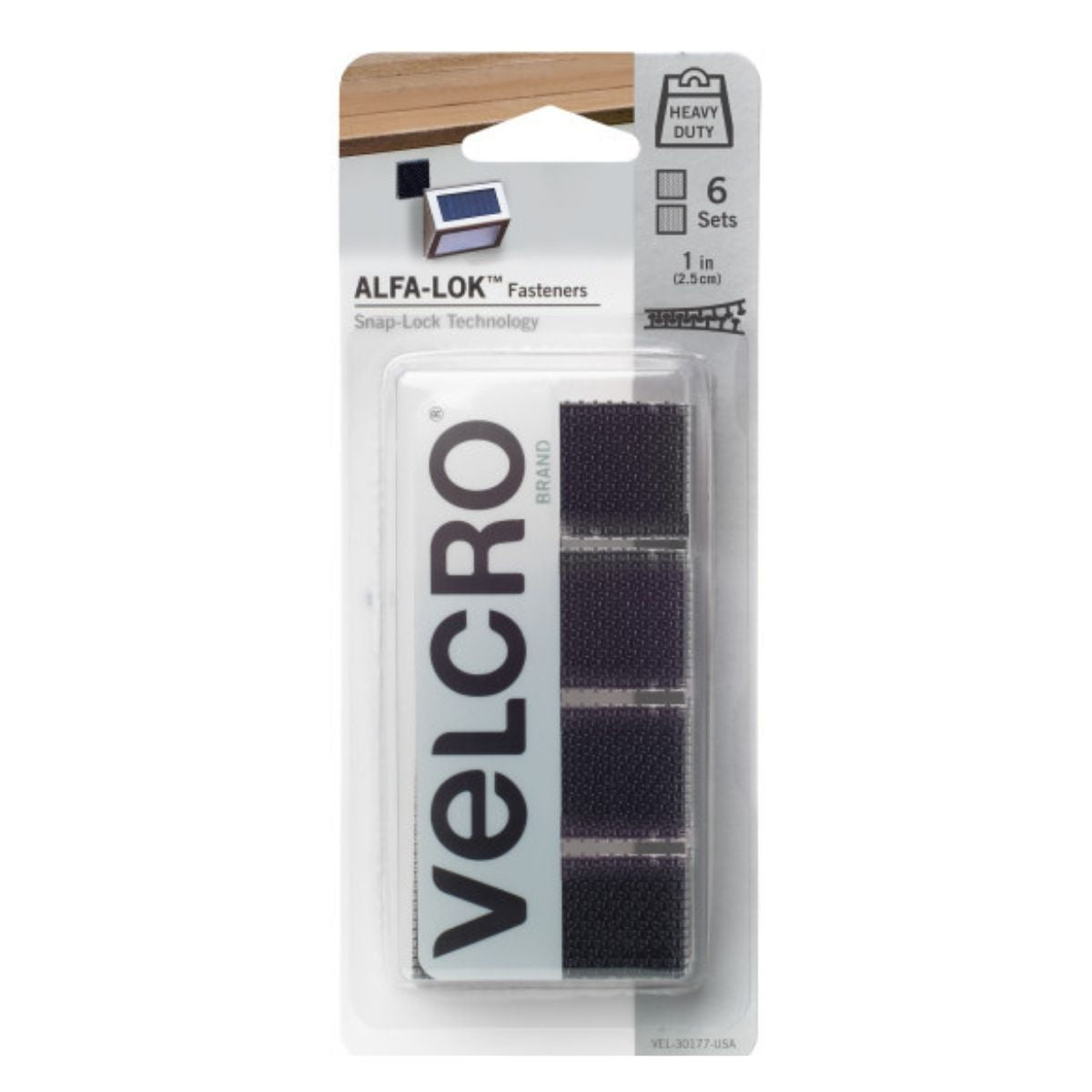 6 Pack Cuadros Sujetadores Alta Resistencia VELCRO® Alfa-Lok Negro - MarchanteMX