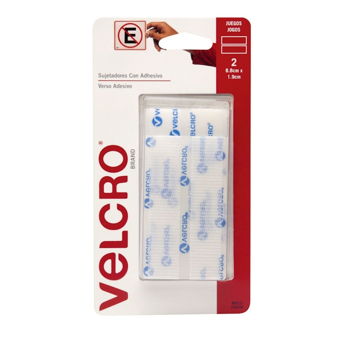 2 piezas Tiras uso general VELCRO® Sticky Back Blancas - MarchanteMX