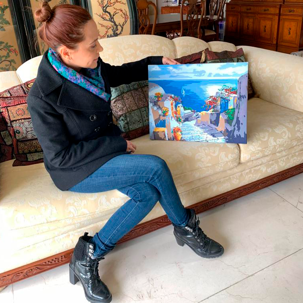 PINTA POR NUMERO 40X50 VACACIONES EN SANTORINI