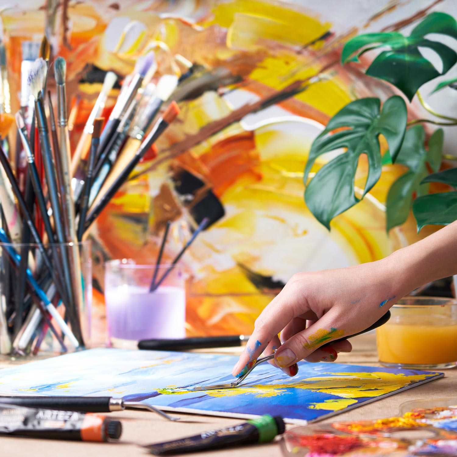 Set 12 Pinturas Acrilica Profesionales Arte Tubo 22ml Arteza