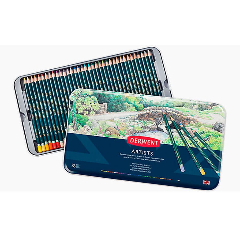 DERWENT - Estuche metálico con 36 lápices de color artists n¬∞. 32096