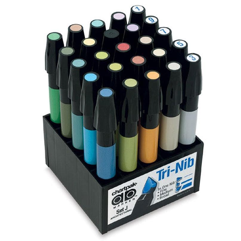 CHARTPAK - Set de marcadores J con 25 piezas set arquitectura