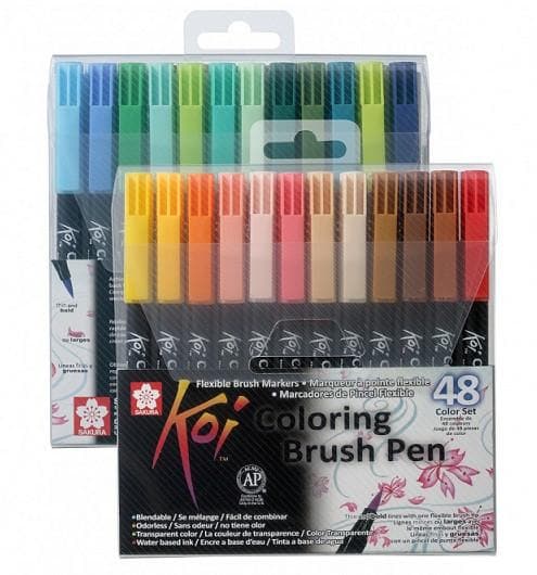 KOI - Set con 48 plumones punta tipo pincel