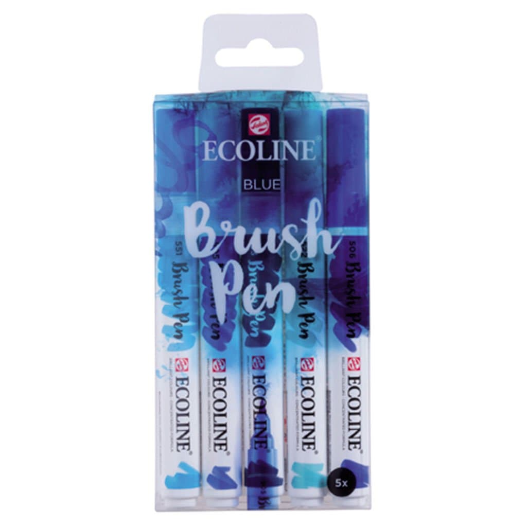 ECOLINE - Estuche brush pen 5 colores azul n¬∞9905