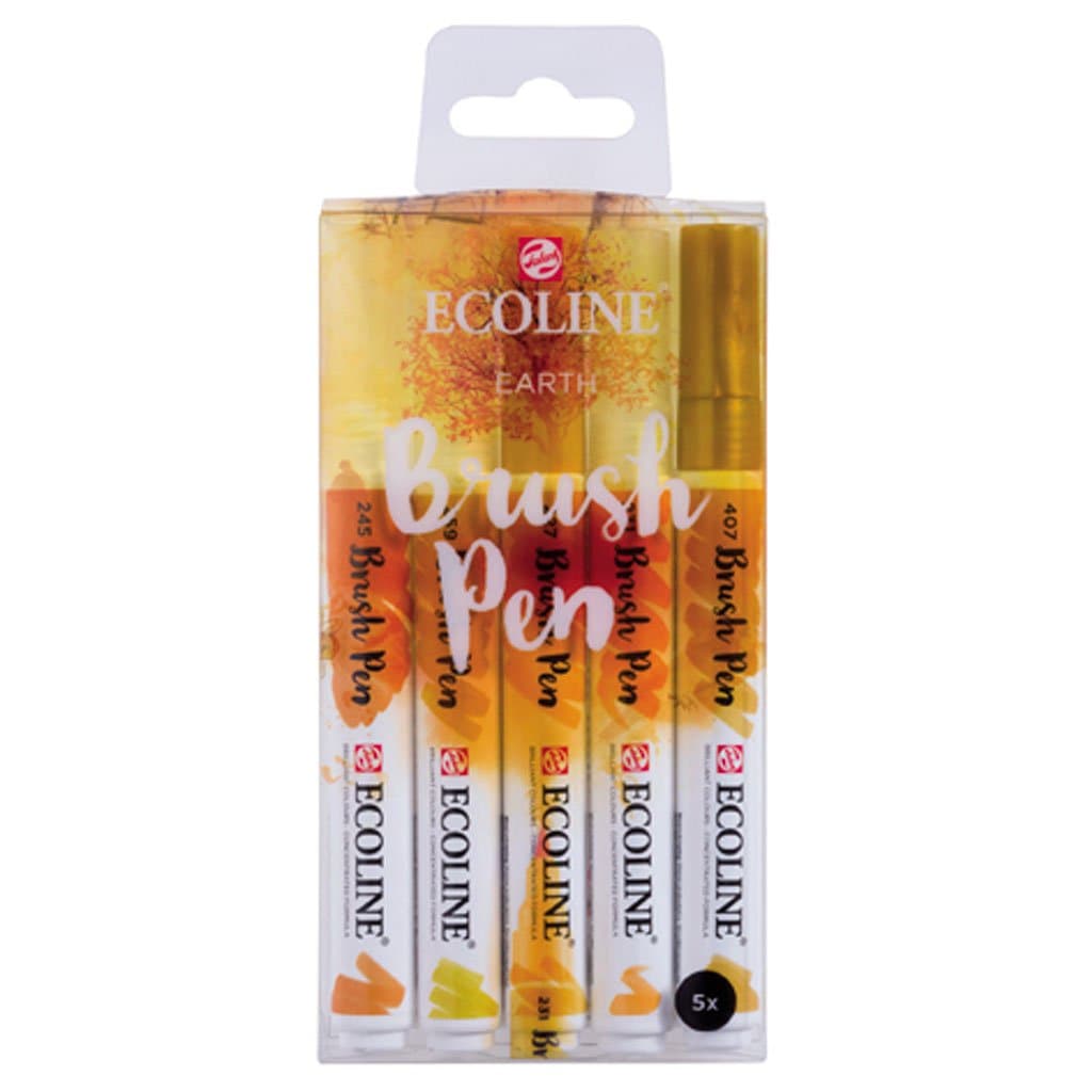 ECOLINE - Estuche brush pen 5 colores tierra n°9908