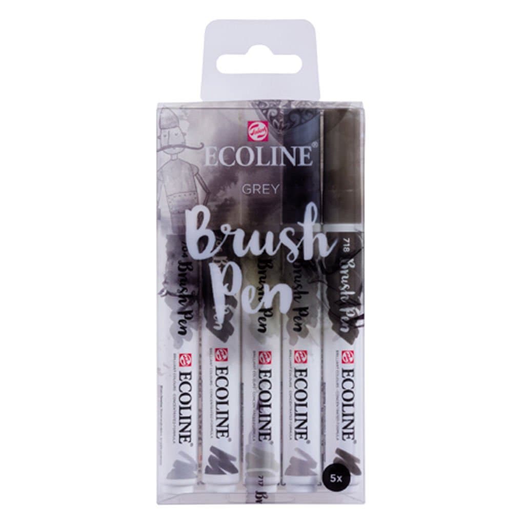 ECOLINE - Estuche brush pen 5 colores grises N¬∞9907