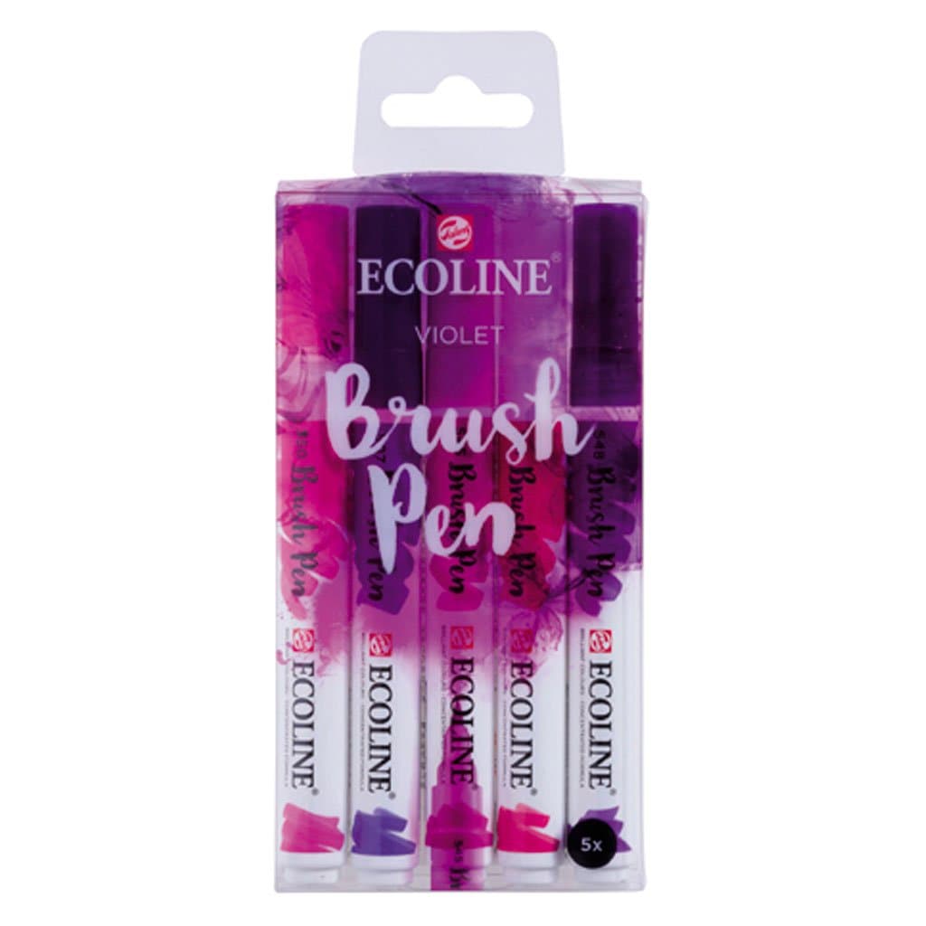 ECOLINE - Estuche brush pen con 5 colores violeta n°9910