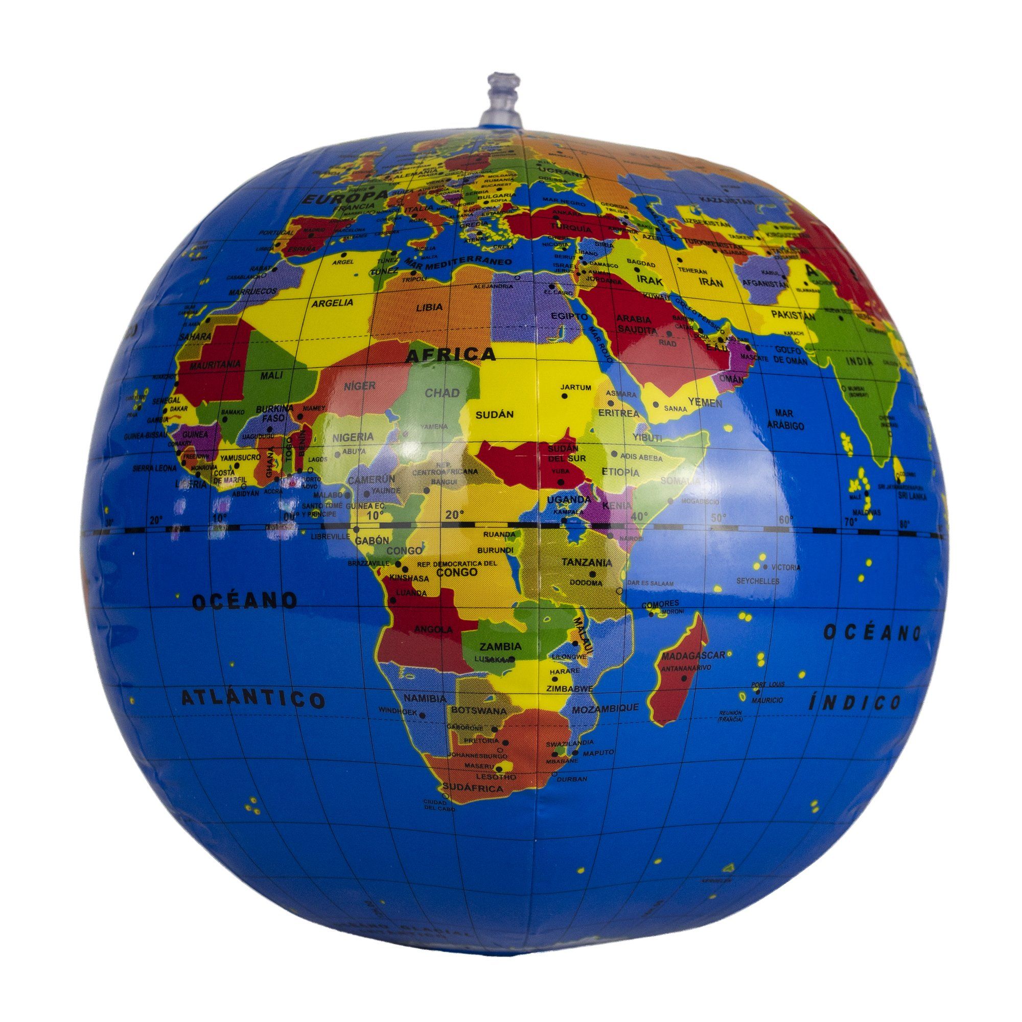 Globo Terráqueo Inflable Países Y Capitales - MarchanteMX