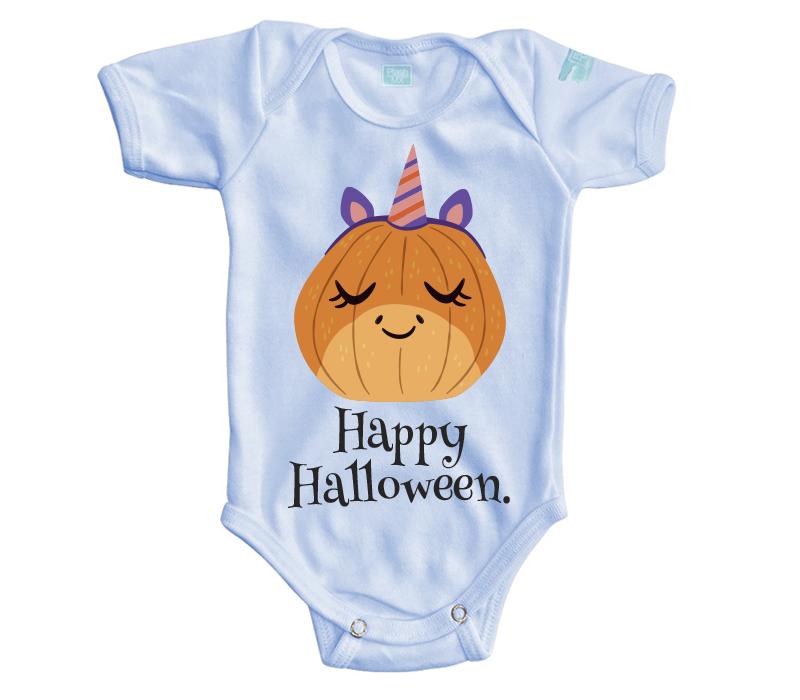 Body Bebé Happy Halloween Calabaza Unicornio - MarchanteMX