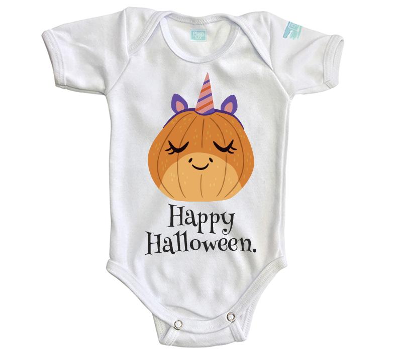 Body Bebé Happy Halloween Calabaza Unicornio - MarchanteMX