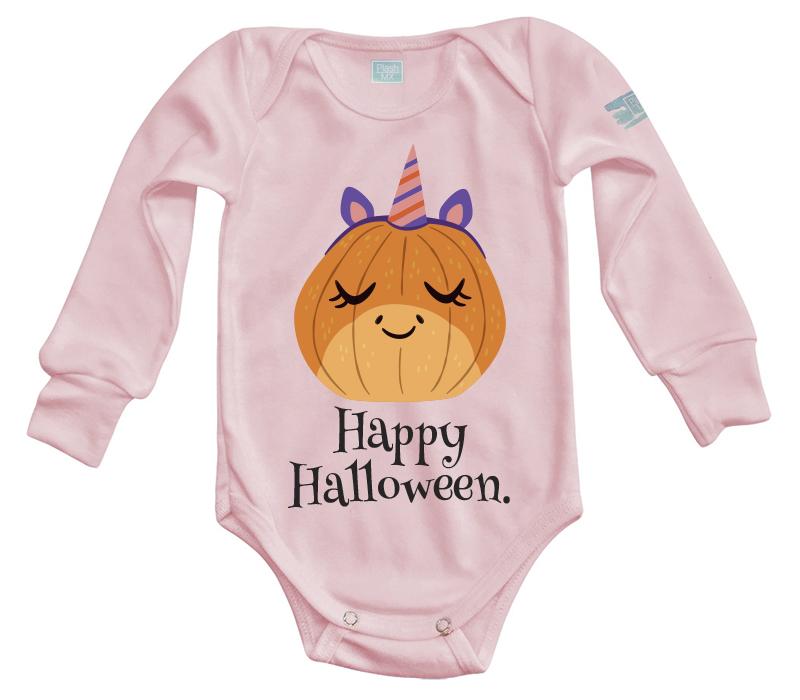 Body Bebé Happy Halloween Calabaza Unicornio - MarchanteMX