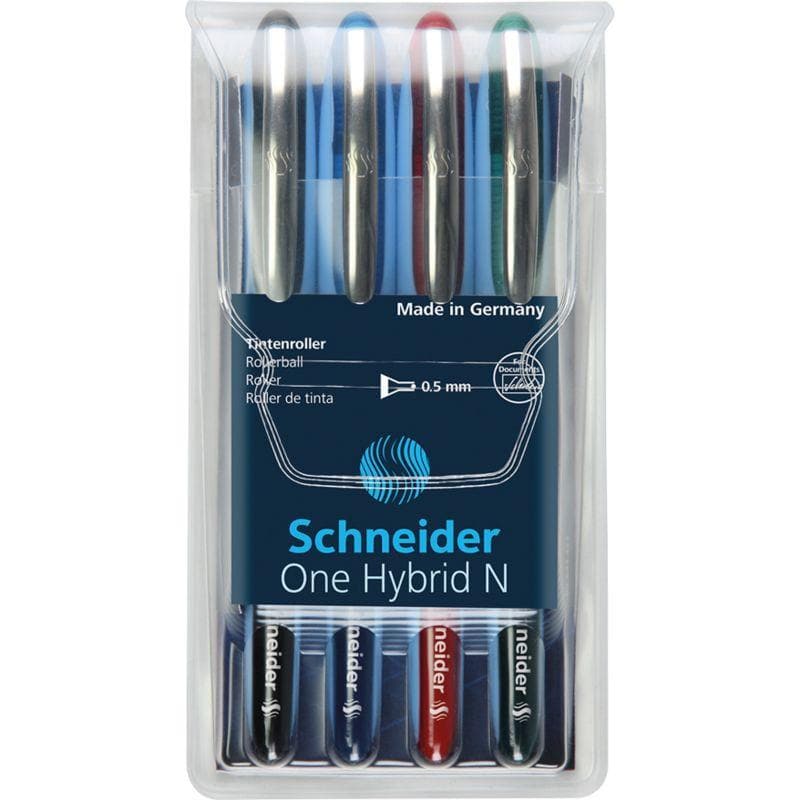 SCHNEIDER -ESTUCHE CON 4 BOLÍGRAFOS ROLLER ONEHYBRID N #05
