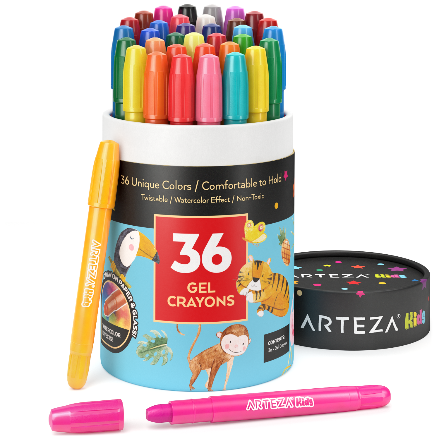Set 36 Crayones Gel Twistables Niños Dibujo Colores Arteza