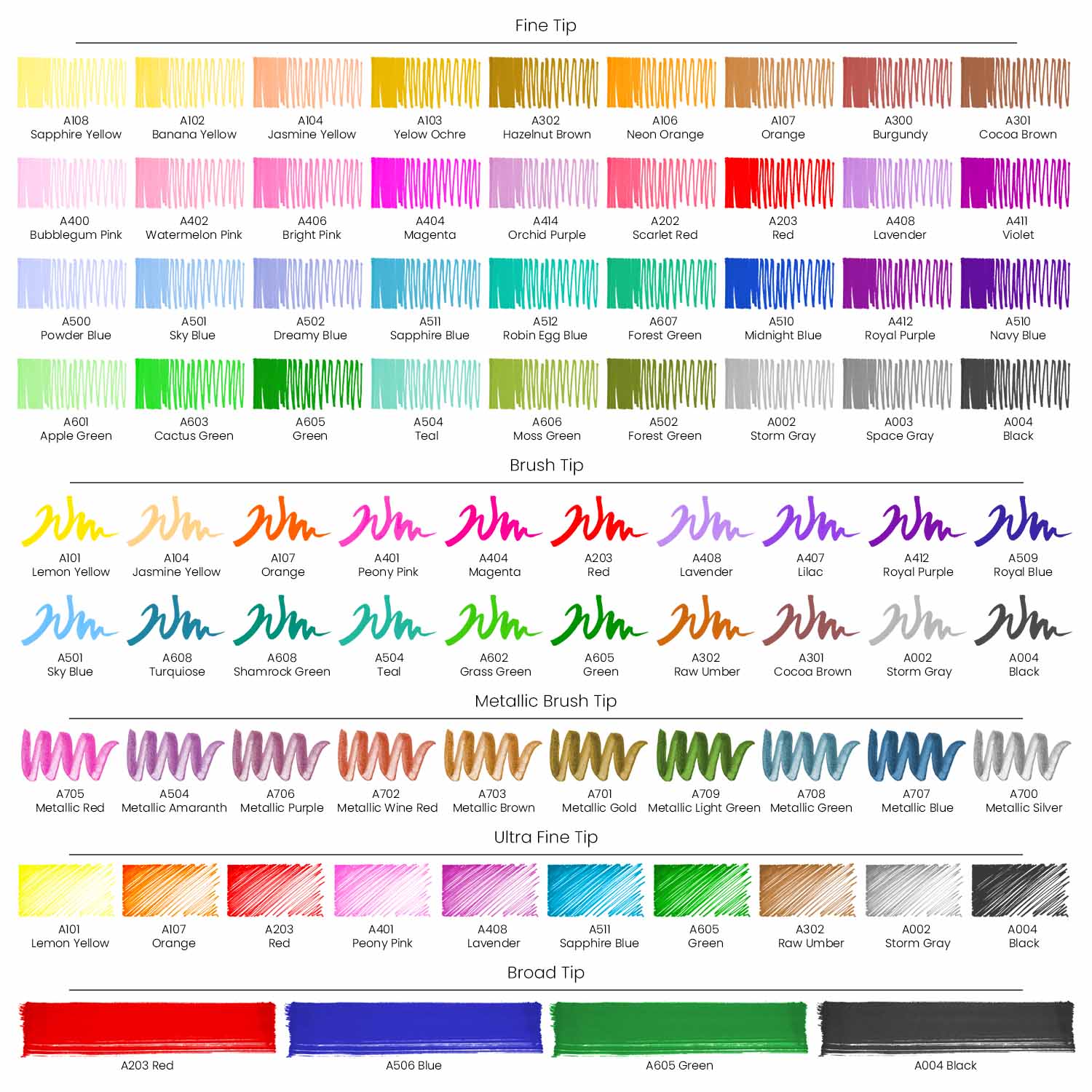 Set Supreme 80 Plumones Marcadores Tamaños Y Colores Arteza