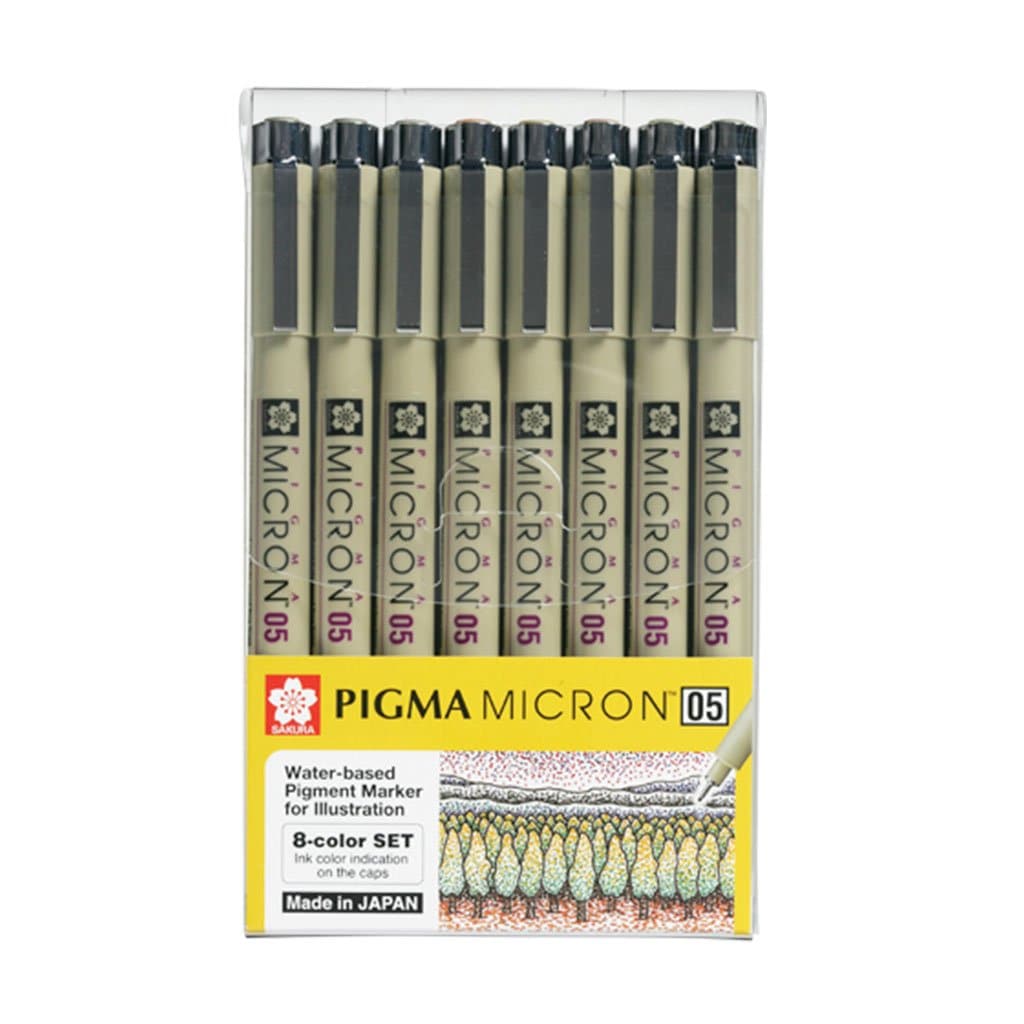 Set de 8 estilógrafos de colores Pigma Micron  05