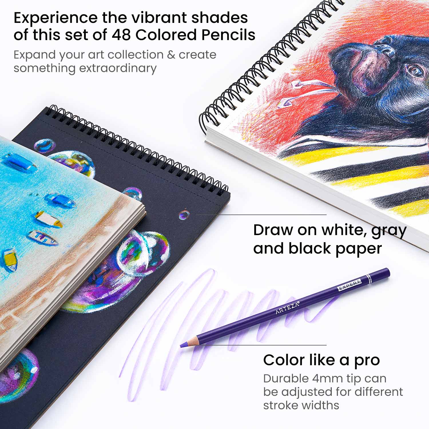 Set 48 Lápices Profesionales Colores Dibujo Arteza Expert