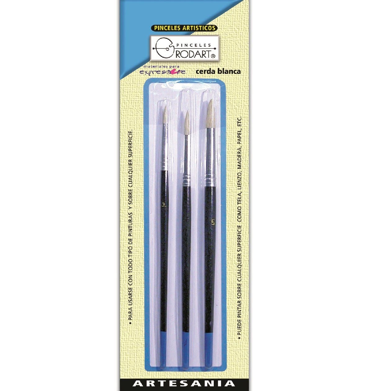 RODART - Juego de 3 pinceles artísticos s- azul