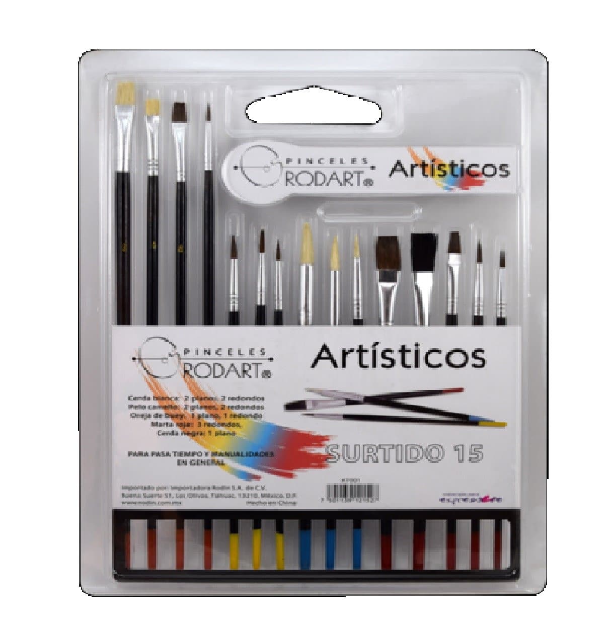 RODART - Juego de 15 pinceles #7001