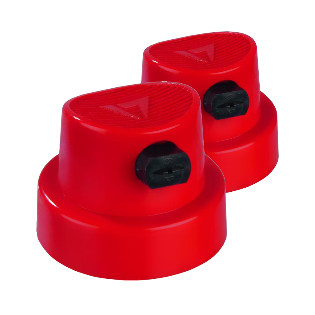 MOLOTOW - BOQUILLAS PARA AEROSOL DE TRAZO PLANO (ROJO-NEGRO) 2 PIEZAS