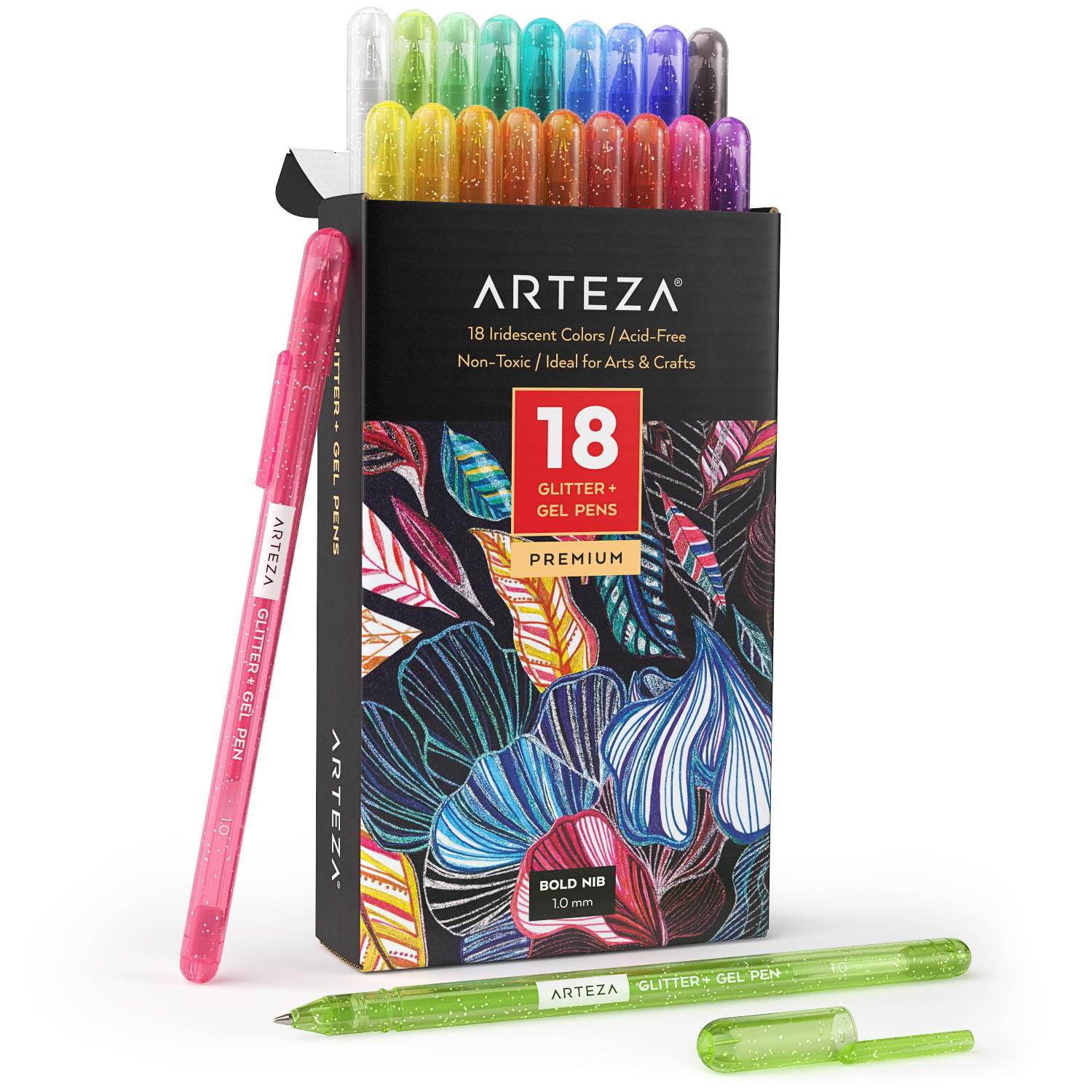 PINTAR Glitter Pens for Adults and Kids - Glitter Stylus Pens Fine Point -  Extra Fine 0.7mm Tip Paint Pens - Acrylic Glitter Markers - Acrylic Paint