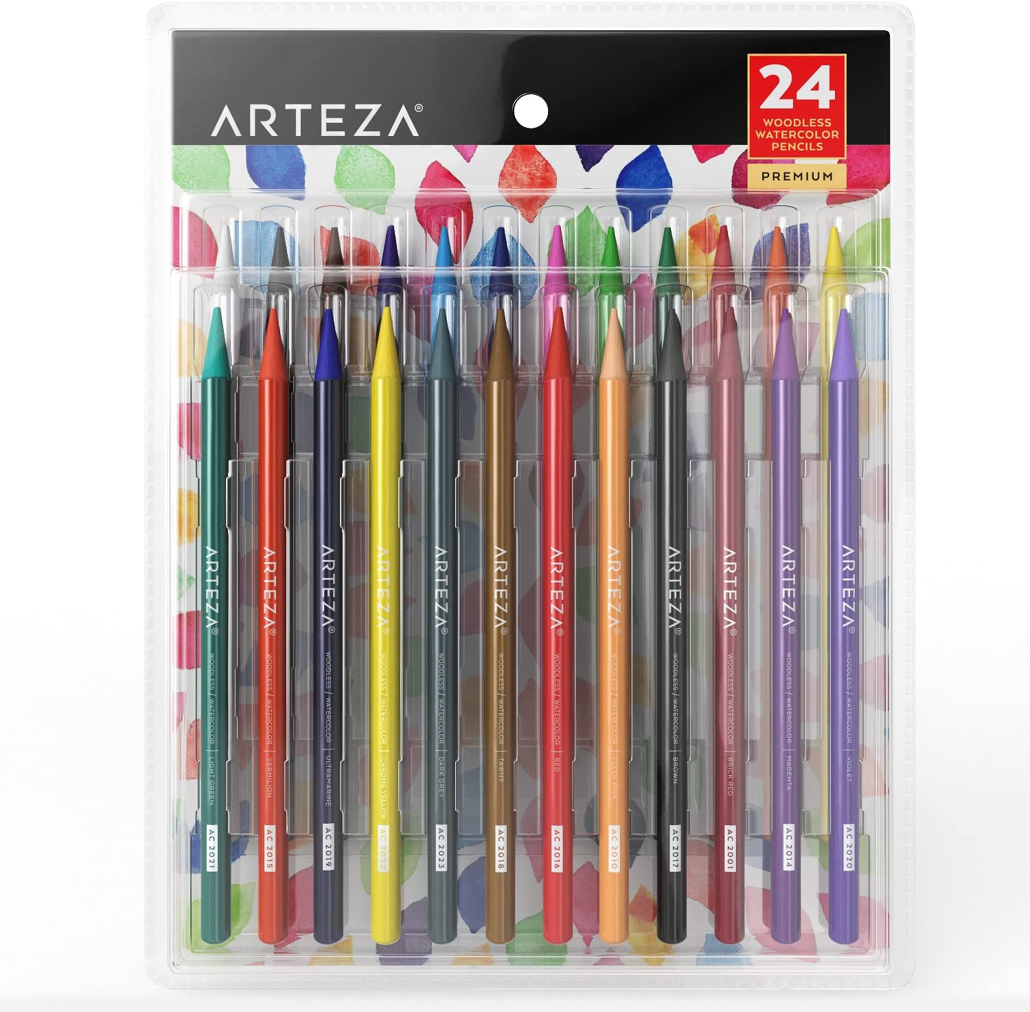 Set 24 Lápices Soft Acuarelables Dibujo Sin Madera Arteza