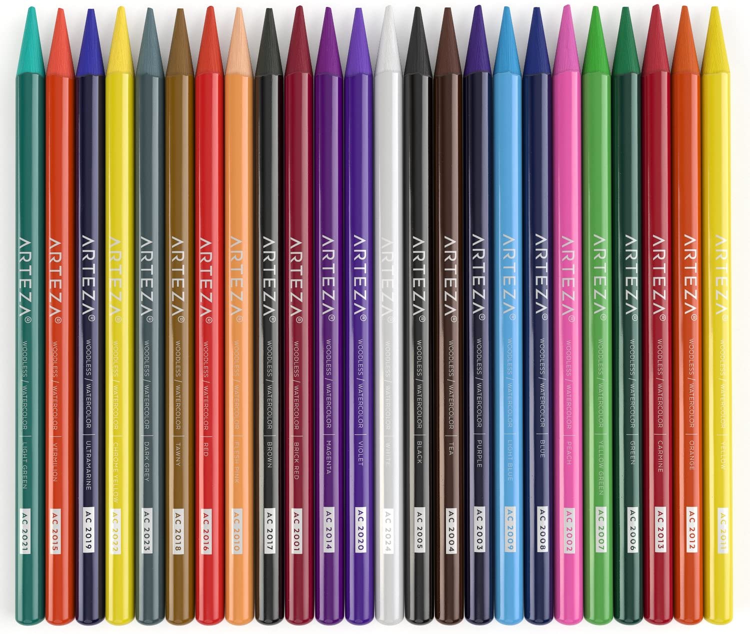 Set 24 Lápices Soft Acuarelables Dibujo Sin Madera Arteza