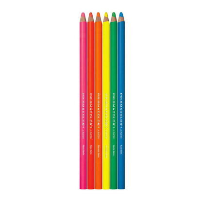 Lápices de Colores Neón Redondos Prismacolor Junior 6 Piezas - MarchanteMX