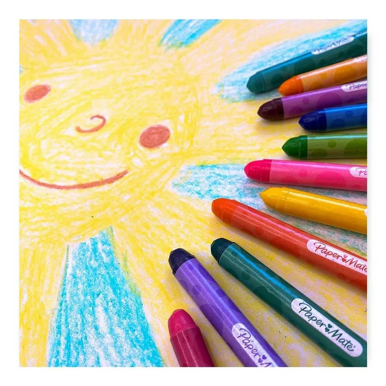 Crayones De Colores Paper Mate Jumbo Redondos 12 Piezas