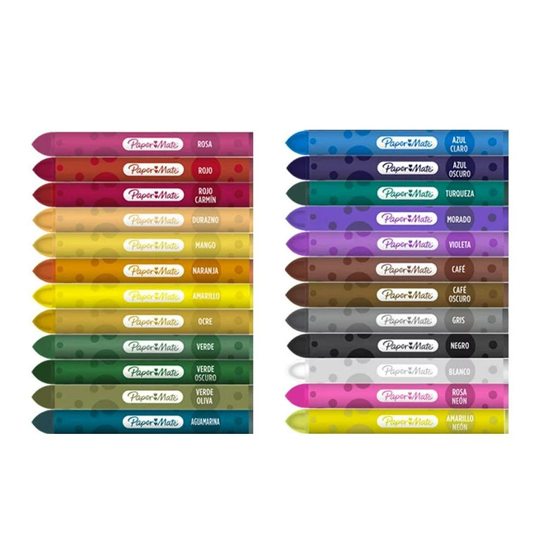 Crayones De Colores Jumbo Paper Mate Redondos 24 Piezas