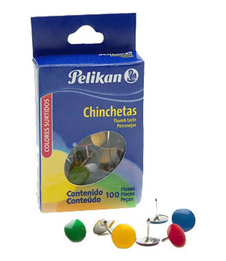 Chinchetas Tachuelas Metálicas Pelikan 100 Piezas Elegir Color - MarchanteMX