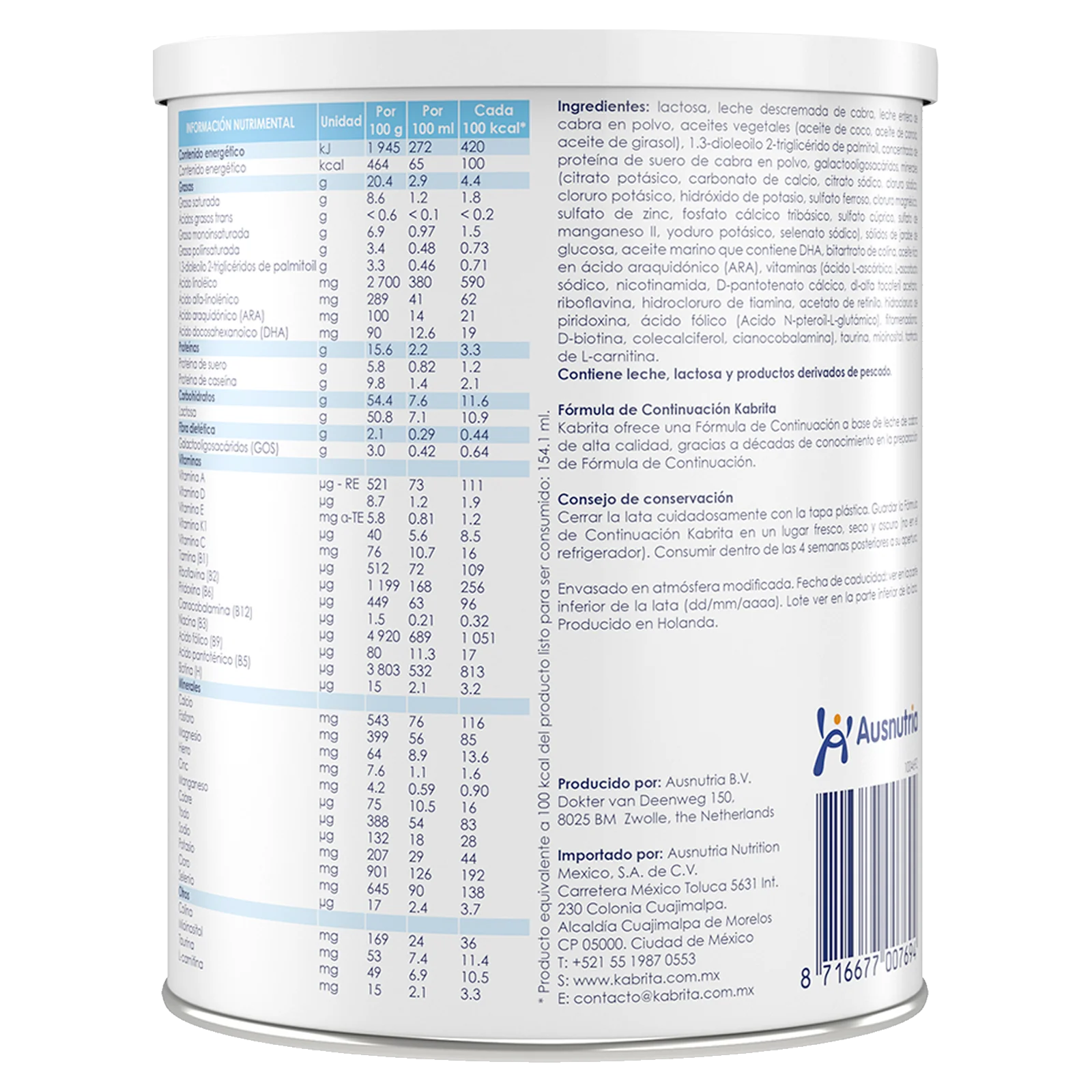 Formula Lactantes Polvo Kabrita Etapa 2 Leche Bebes 400 G