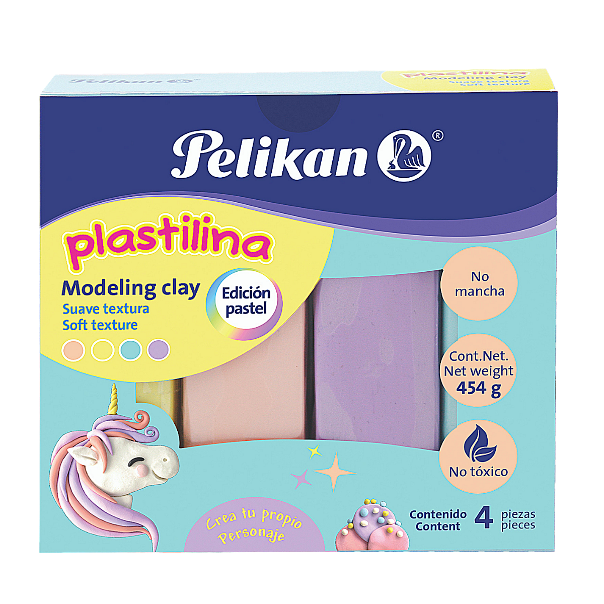 Barras Plastilina Brillantes Colores Pastel Pelikan 4 Piezas