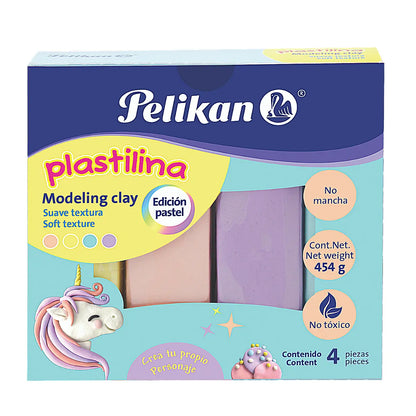 Barras Plastilina Brillantes Colores Pastel Pelikan 4 Piezas - Pelikan - detalle
