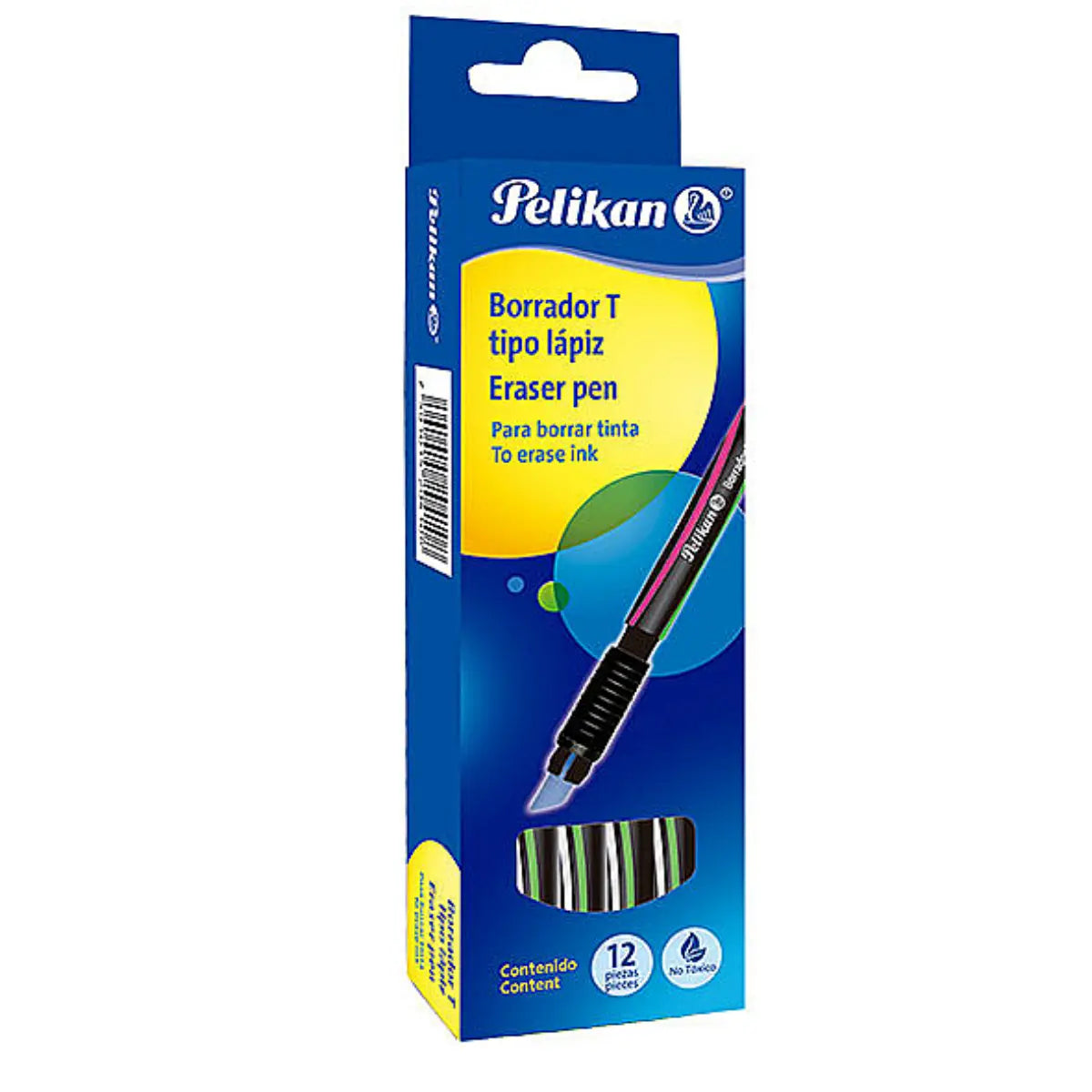 Goma Borrador Tinta Tipo T Lápiz Pluma Retractil Pelikan 12 Piezas - Pelikan - empaque