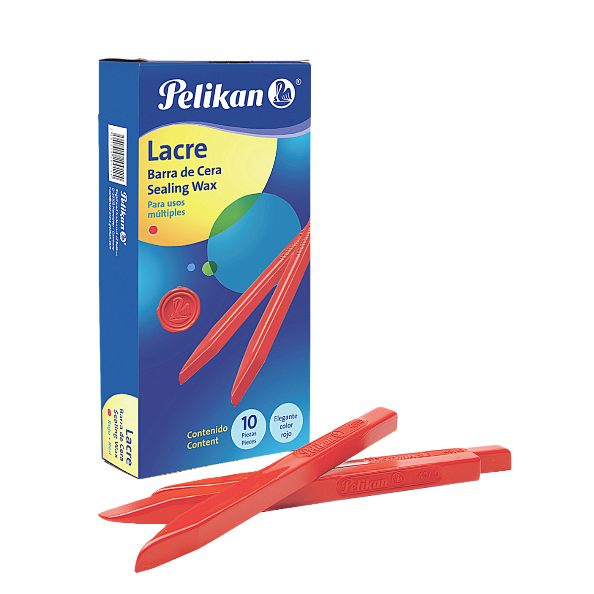 Barras Cera Lacre Rojo Sello Pelikan 10 Piezas