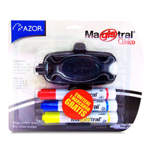Marcadores Azor Pizarron Blanco Magistral Clasico 4 Piezas + Borrador