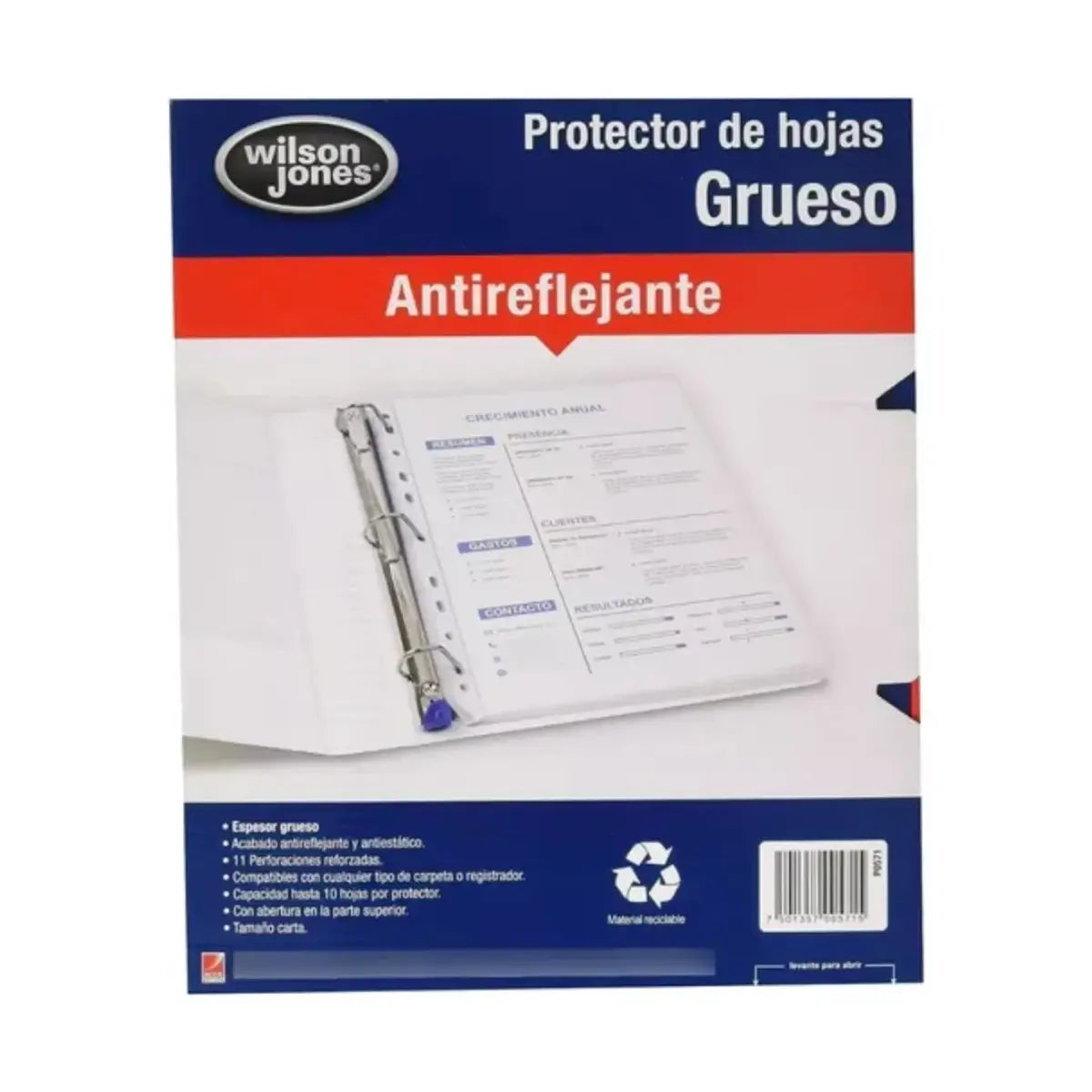 100 Pz Protectores Hojas Carta Wilson Jones Antirreflejante Wilson Jones