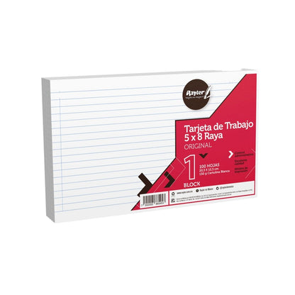 Paquete 100 Tarjeta Fichas Trabajo Rayter 20x12 150g Elegir