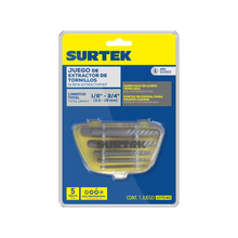 Juego Extractor Surtek Tornillos Acero 5 Piezas