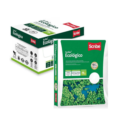 Caja con 5000 Hojas Papel Fotobond Ecológico Scribe Blanco Carta Impresión